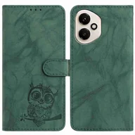 Etui i futerały do telefonów - Etui na telefon For Honor 400 5G (Global) z nadrukiem sowy, ze skóry PU, z paskiem na nadgarstek Wielobarwny Green - miniaturka - grafika 1