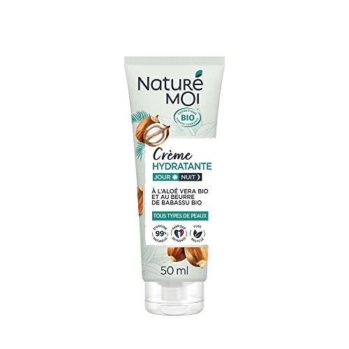 Naturé moi - Nawilżający krem do twarzy Wszystkie rodzaje skóry pielęgnacja na dzień i noc Aloe Vera Masło Babassu Organiczne Nawilżanie Żywność Certyfikowany Organiczny 50 ml Wyprodukowano we Francji