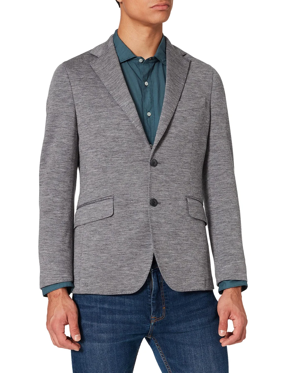 Hackett London Męska Marynarka Jersey Szara Wełna/Bawełna Roz. 46 L