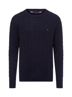 Tommy Hilfiger Męski sweter Mężczyźni drobna dzianina niebieski jednolity, S - Swetry męskie - miniaturka - grafika 1
