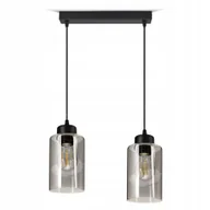 Lampy sufitowe - Lampa Wisząca Sufitowa Żyrandol Czarna Szklana Glass Tube 535-BZ2 Led E27 - miniaturka - grafika 1