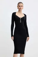 Sukienki - Fracomina sukienka kolor czarny midi dopasowana FS25WD5005K41601 - miniaturka - grafika 1