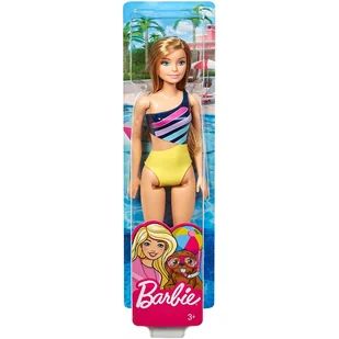Barbie Lalka Plażowa W Stroju Kąpielowym GHW41 - Lalki dla dziewczynek - miniaturka - grafika 1