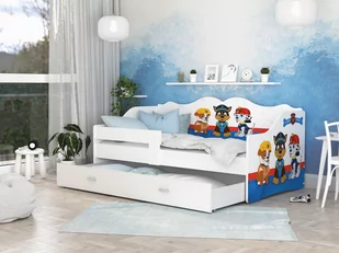 Łóżko białe, Neli, dziecięce, ze stelażem, z materacem, z szufladą, 180x80 - Łóżka dla dzieci i młodzieży - miniaturka - grafika 1