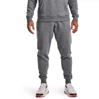 Spodnie sportowe męskie - Under Armour, Spodnie dresowe męskie Rival Fleece Jogger 2021, 1357128-012, szary, rozmiar M - grafika 1