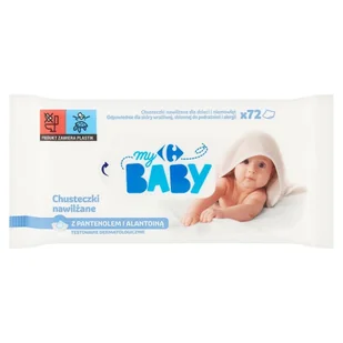 Carrefour my Baby Chusteczki nawilżane z pantenolem i alantoiną 72 sztuki - Chusteczki nawilżane - miniaturka - grafika 1