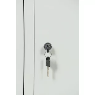 Szafka ubraniowa metalowa z przegrodą, 1850 x 800 x 500 mm, zamek cylindryczny, drzwi czerwone - Szafki biurowe - miniaturka - grafika 3