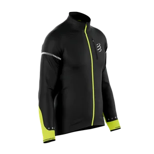 COMPRESSPORT Kurtka biegowa męska HURRICANE WINDPROOF JACKET FLASH black/fluo - Kurtki męskie - miniaturka - grafika 5