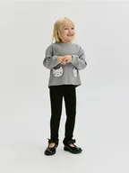 Spodnie i spodenki dla dziewczynek - Reserved - Prążkowane legginsy - czarny - miniaturka - grafika 1