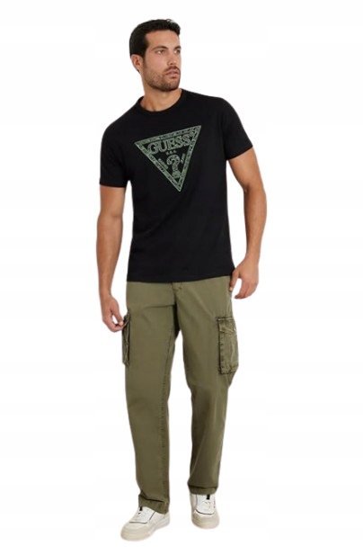 GUESS KLASYCZNE SPODNIE CHINOS Z KIESZENIAMI CARGO BAWEŁNA 48 1GNA