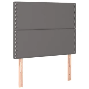 Lumarko Łóżko kontynentalne z materacem, szare, ekoskóra 100x200 cm - Łóżka - miniaturka - grafika 6