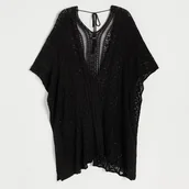 Czapki damskie - Reserved - Ażurowa narzutka - Czarny - miniaturka - grafika 1