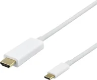 Kable komputerowe i do monitorów - Kabel Deltaco USB-C - HDMI kabelis DELTACO 4K UHD, paauksuotos jungtys,1m, baltas / R00140020 - miniaturka - grafika 1