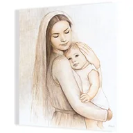 Ikony i obrazy sakralne - Obraz religijny na płótnie Matka Boża z Dzieciątkiem Jezus - miniaturka - grafika 1