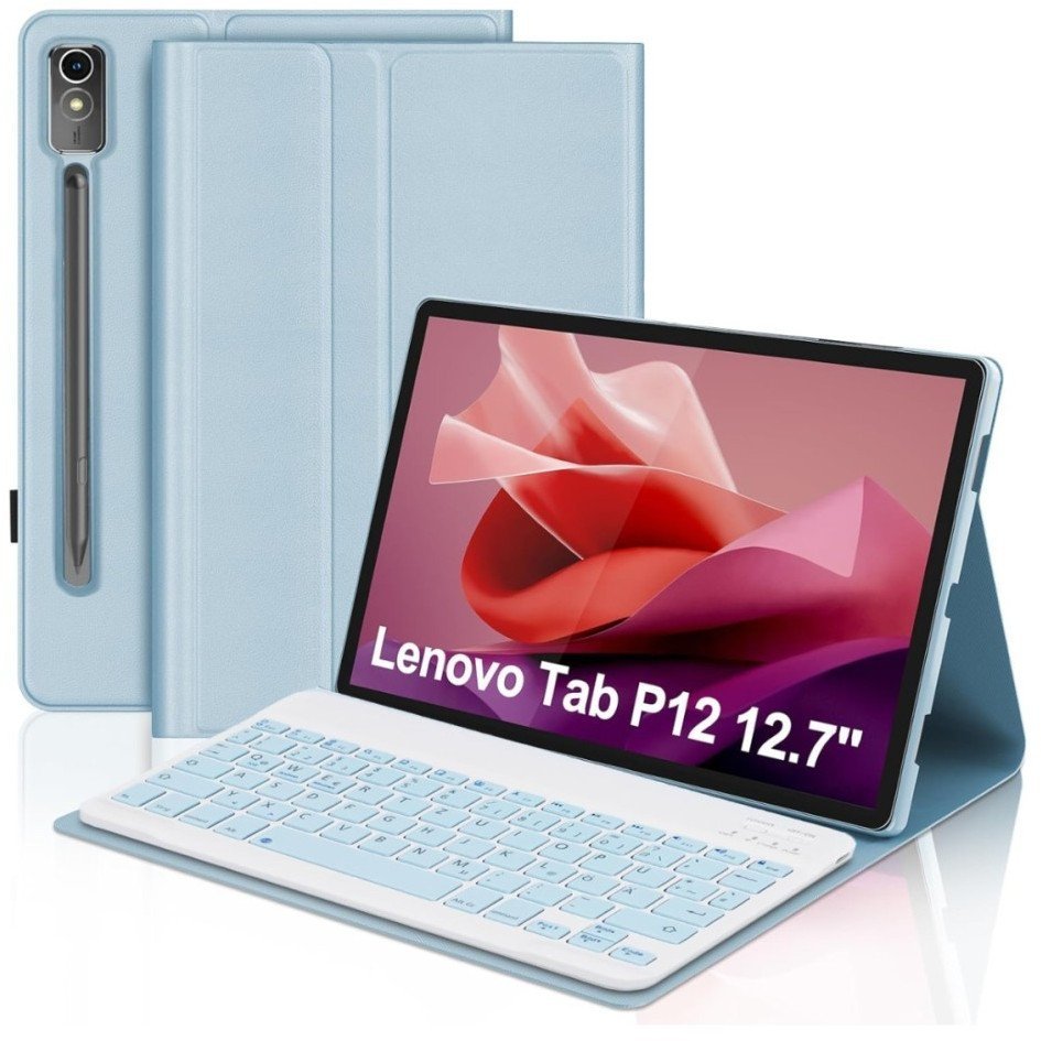 Etui z klawiaturą Supero do Lenovo Tab P12 TB370, niebieskie 5903814672546