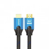 Kable - KABEL HDMI (M) V2.1, 5M, 8K, MIEDŹ, NIEBIESK - miniaturka - grafika 1