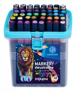 Kredki, ołówki, pastele i pisaki - Astra, Markery artystyczne trójkątne dwustronne, 48 szt. - miniaturka - grafika 1