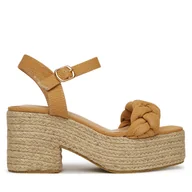 Espadryle damskie - Espadryle DeeZee XFV20019-09 Beżowy - miniaturka - grafika 1