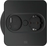 Gniazdka elektryczne - Bachmann BACHMANN TWIST 2 1xCEE7/3 1xUSB A/C 22W 2.0m AEH RAL9005 30GE kątowa - miniaturka - grafika 1