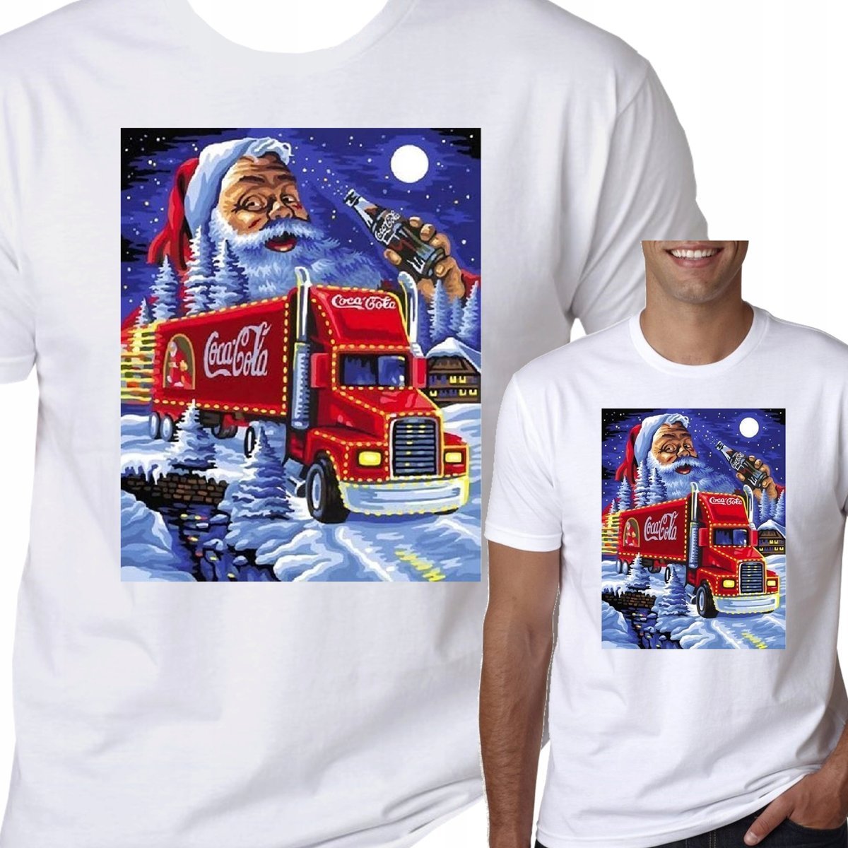 3146 ŚWIĄTECZNA KOSZULKA COCA-COLA MIKOŁAJ TIR XL