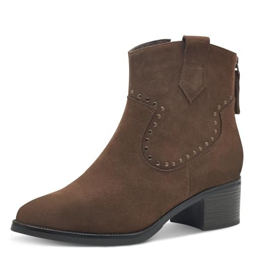 Marco Tozzi Damskie botki Zip+Slip 2-25000-43 modne kozaki, Cafe, 41 EU, kawa, 41 EU