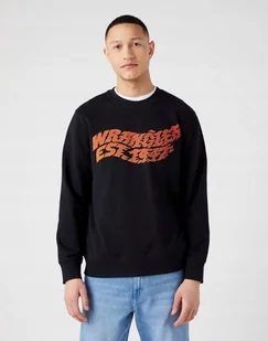 WRANGLER GRAPHIC CREW BLACK W6E9IL100 M - Bluzy męskie - miniaturka - grafika 1