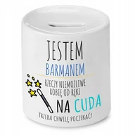 Skarbonki - SKARBONKA DLA BARMANA JESTEM BARMANEM PREZENT z Nadrukiem ze Zdjęciem - miniaturka - grafika 1