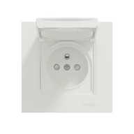 Wyłączniki światła i elektryczne - Schneider Gniazdo pojedyncze IP44 Miluz Ed biały - miniaturka - grafika 1