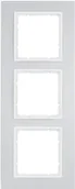 Klawisze i ramki - B.7 Berker Ramka potrójna 3-krotna, aluminium/biały mat - miniaturka - grafika 1