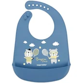 Śliniaki i fartuszki - Canpol babies śliniak silikonowy z kieszonką Bonjour Paris granatowy 1 sztuka [74/027_blu] 1149021 - miniaturka - grafika 1