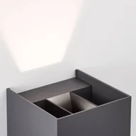 Lampy ogrodowe - Brilliant Kinkiet zewnętrzny LED Hilly, wysokość 10 cm, ciemnoszary, metalowy - miniaturka - grafika 1