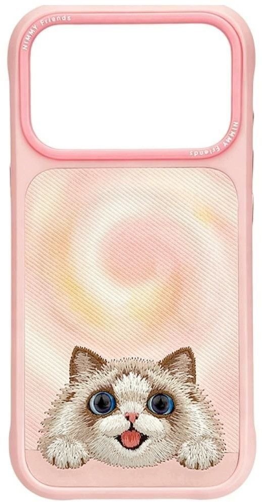 Nimmy Futerał do iPhone 18 Pro Max/17 Pro Max kompatybilny z MagSafe Big Eyed Lying Ragdoll Cat różowy