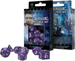 Q-Workshop QWOCLE1B Classic RPG Dice Set Lavender/White (7), wielokolorowy - Akcesoria do gier planszowych - miniaturka - grafika 1