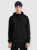 Bluzy męskie - 4F Bluza dresowa rozpinana z kapturem męska - czarna XXL - miniaturka - grafika 1