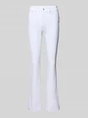 Spodnie damskie - Jeansy rozkloszowane z 5 kieszeniami - miniaturka - grafika 1