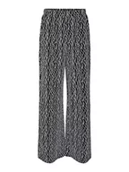 Spodnie damskie - Vero Moda Vmkanz HW Wide Pant Jrs TLL Spodnie Damskie, Czarny/Szczegóły: Srebrny Lurex., S wysoki - miniaturka - grafika 1