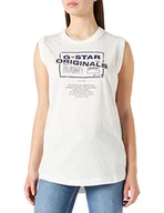 Koszulki i topy damskie - G-STAR RAW, Damska koszulka bez rękawów Lash Originals, Weiß (mleko 4107-111), XXS - miniaturka - grafika 1