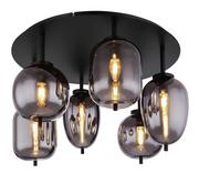 Lampy sufitowe - Globo Blacky 15345-6D plafon lampa sufitowa 6x40W E14 dymiony/czarny - miniaturka - grafika 1