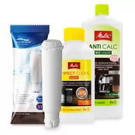 Akcesoria i części do ekspresów do kawy - Zestaw MELITTA Aqualogis AL-TES46, Odkamieniacz AntiCalc 250ml, Perfect Clean Liquid 250ml - miniaturka - grafika 1