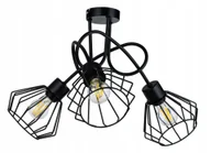 Lampy sufitowe - Lampa Sufitowa Żyrandol Wisząca Loft Diament Brylant Czarna Pająk Druciana - miniaturka - grafika 1