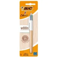 Długopisy - Bic Długopis kulkowy z 4 wkładami 4 Colours Wood Efect - miniaturka - grafika 1