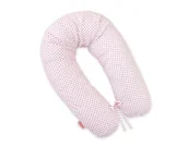 Poduszki do karmienia - Poduszka ciążowa Longer dla kobiet w ciąży do spania + zdejmowana poszewka - groszki różowe - miniaturka - grafika 1