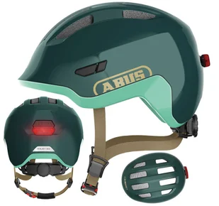 Kask rowerowy dziecięcy ABUS SMILEY 3.0 ACE LED royal green M (50-55cm) - Kaski rowerowe - miniaturka - grafika 1