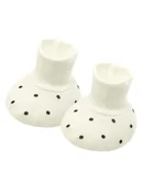 Buty dla dziewczynek - Niemowlęce buciki niechodki bawełniane w kropeczki kremowe Nicol,r.ONESIZE - miniaturka - grafika 1
