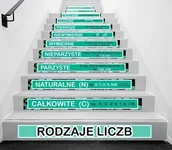 Pomoce naukowe - Naklejki na schody: Rodzaje liczb - miniaturka - grafika 1