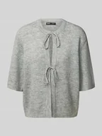 Swetry damskie - Kurtka z dzianiny o luźnym kroju z wiązanym detalem model ‘SIMONI’ - miniaturka - grafika 1