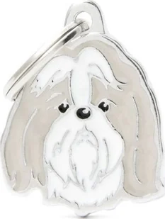 Zawieszka Adresówka Identyfikator z grawerem dla psa shih tzu szary - Odblaski i adresówki - miniaturka - grafika 1