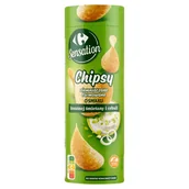 Chipsy - Carrefour Sensation Chipsy ziemniaczane formowane o smaku kwaśnej śmietany i cebuli 100 g - miniaturka - grafika 1