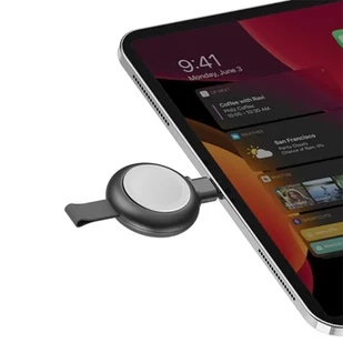 ENERGEA WatchPod 3 kompaktowa ład. indukcyjna do Apple Watch 5W USB-C Fast Charging szary/gunmetal - Ładowarki do telefonów - miniaturka - grafika 5