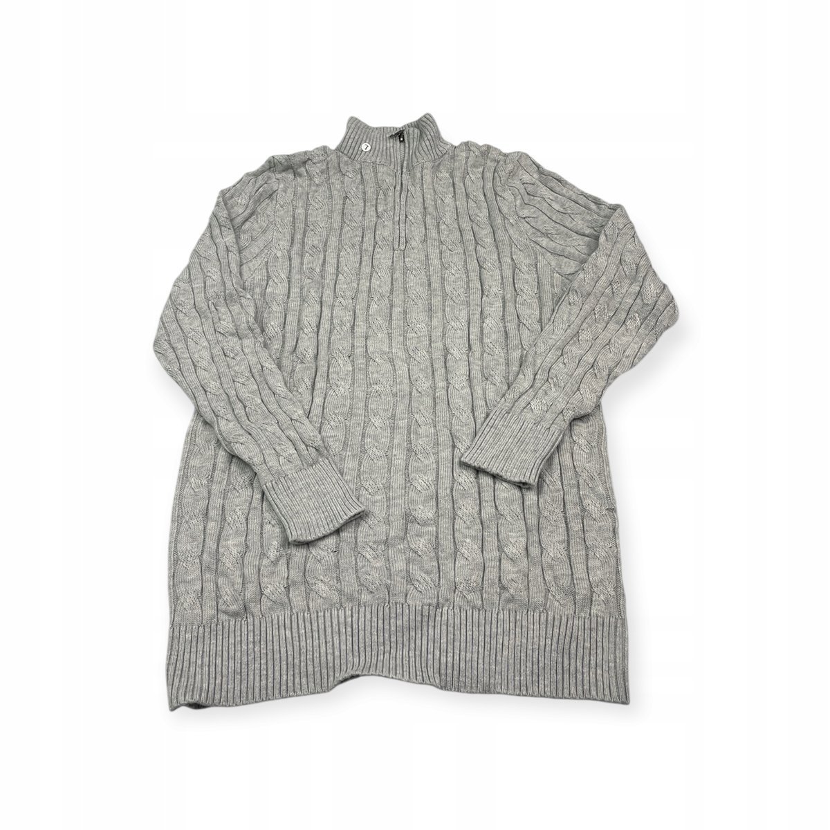 Męski Sweter z Półgolfem Styl Old Money Splot Warkoczowy Rozmiar L